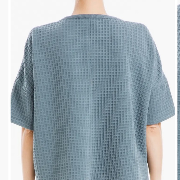 Max Studio blue waffle knit top. Size medium - Picture 2 of 8